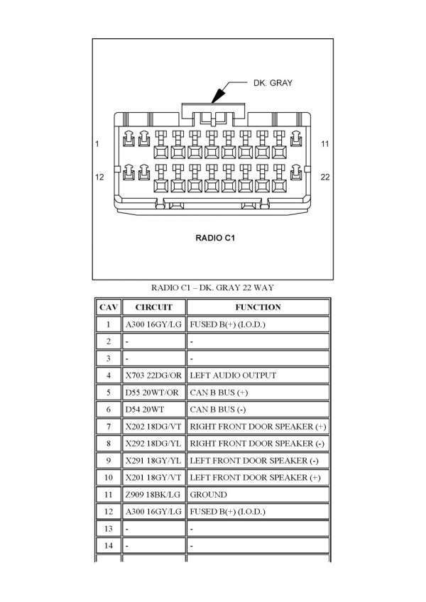 2006 Chrysler 300 Radio Wiring Diagram